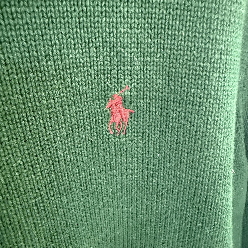 Polo Ralph Lauren Dark Green Cotton Sweater 90's Small
